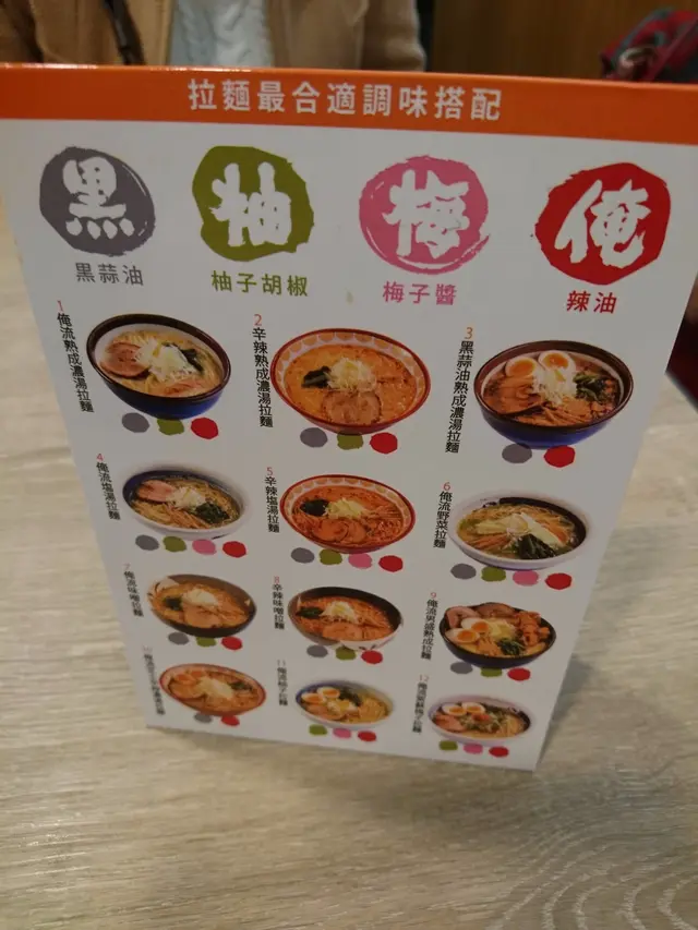 店內有放指示, 建議大家哪款拉麵適合配桌上的醬料