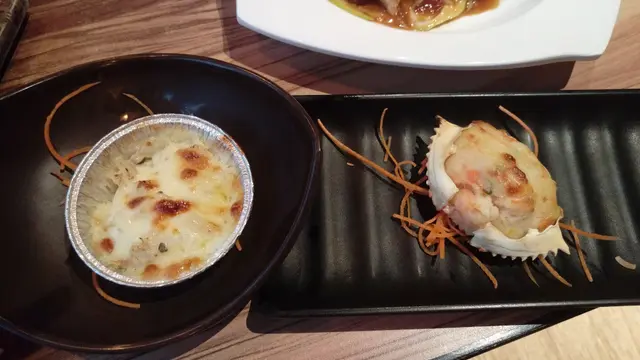 芝士焗蟹蓋, 帶子北海燒