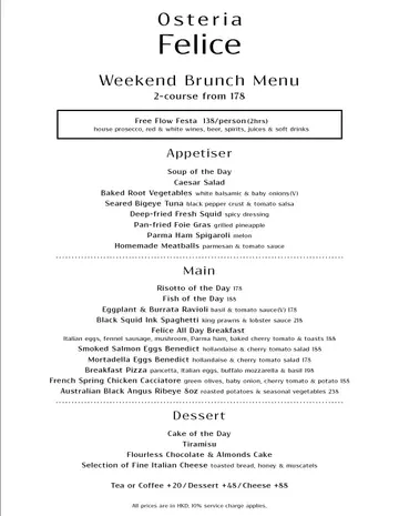 New Brunch Menu!! Good value for money!