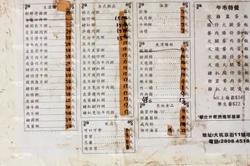 门口旁边??的陈年餐牌
