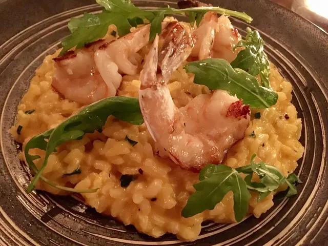 南瓜蓉蟹肉烤虎蝦意大利飯