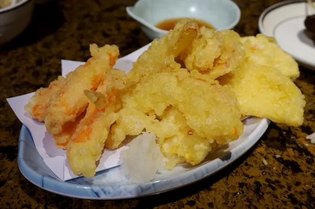 松葉蟹棒、蕃薯、南瓜天婦羅