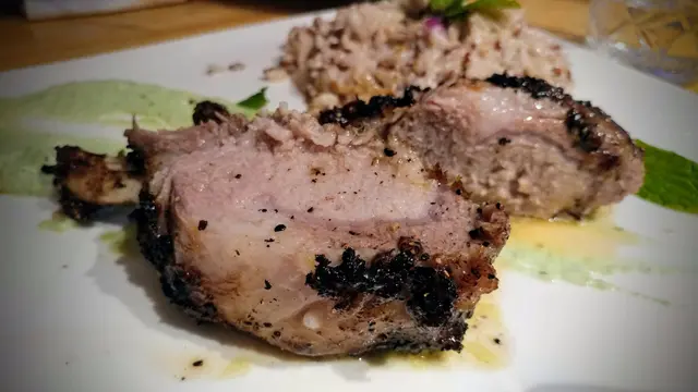 慢煮‧西班牙伊比利豬鞍‧北印度乾果飯‧蘋果薄荷慕斯