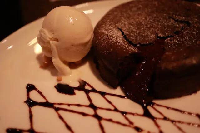 4.5″ Molten Chocolate Cake with Vanilla Ice Cream