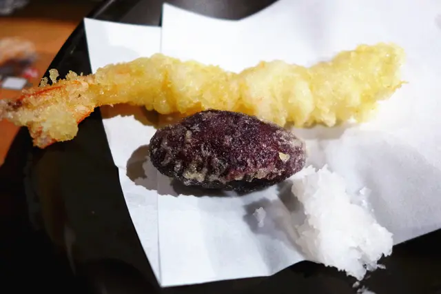 虎蝦天婦羅、一口蕃薯天婦羅