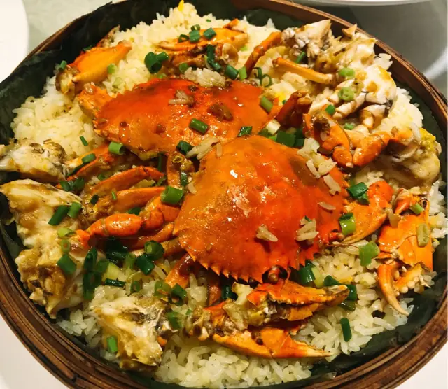 籠仔蒜蓉奄仔蟹蒸飯