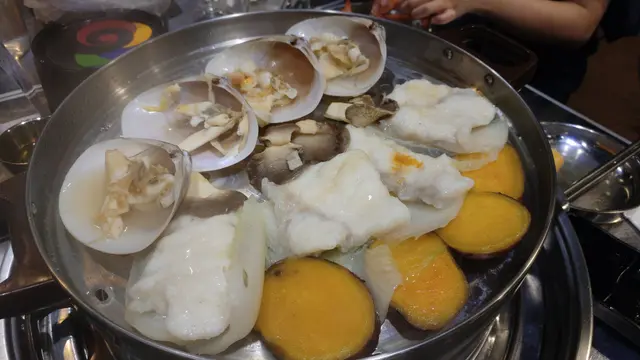 大花蛤、新鮮花尾龍躉、日本番薯