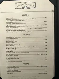 Starter  and  Salad  Menu