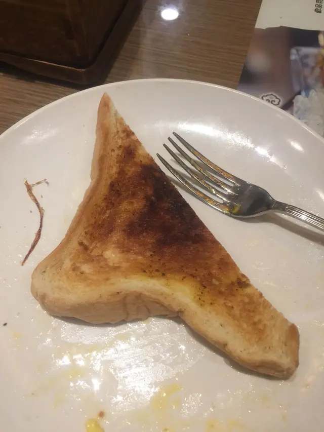 睇真D塊多士黑到成舊炭咁.