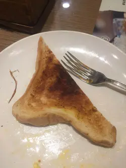 睇真D块多士黑到成旧炭咁.