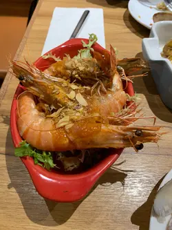 undercooked  and  small  portion,   sauce  has  taste  but  the  prawn  meat  itself  is  rather  bland