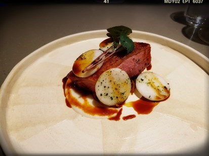 duck with turnip, spiced red vinegar