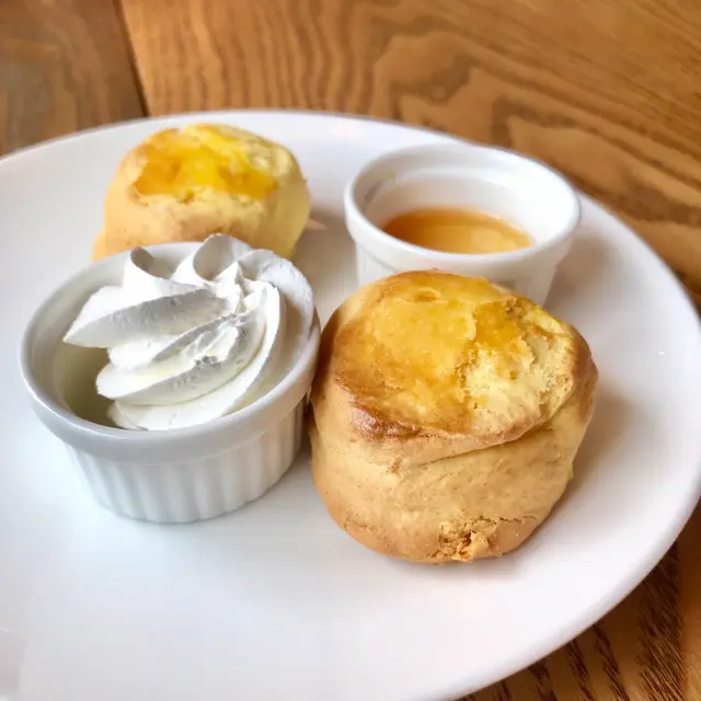 Lime Scone with Fresh Cream and Honey Jam