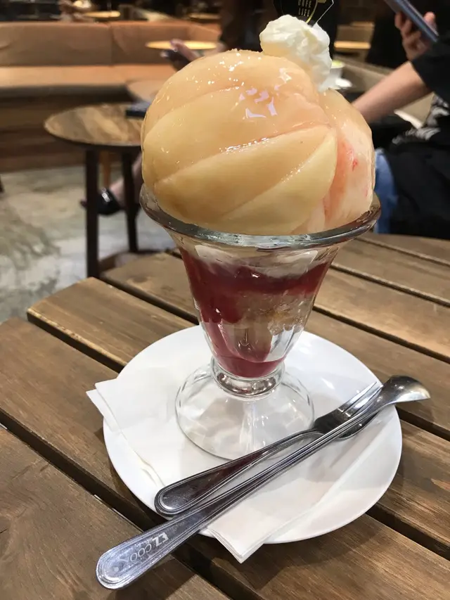 Whole Japanese Peach Parfait