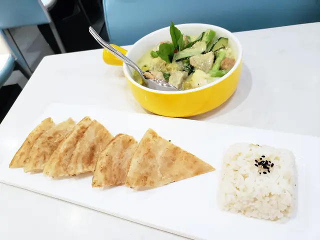 青咖哩野菜猴頭菇配印度薄餅及珍珠糙米飯