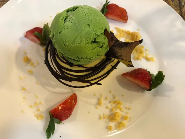 芝士蛋糕配綠茶雪糕