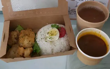 生炸鲜鱼柳咖喱饭