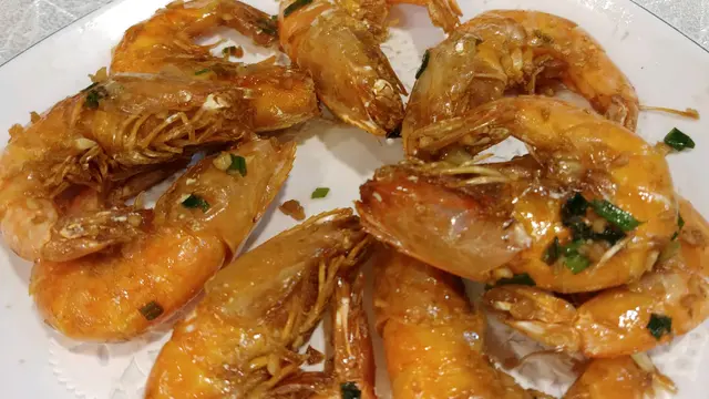 頭抽香煎大中蝦