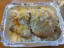 豬扒漢堡扒粟米汁焗飯