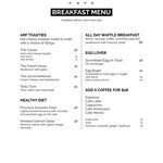 Breakfast menu available before 11am on weekdays