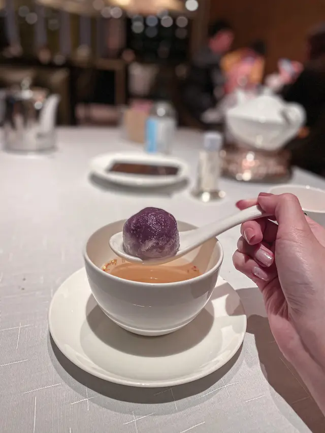 桂花薑茶紫薯水晶湯丸