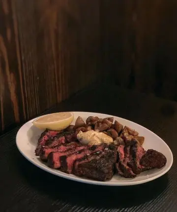 Australian Wagyu Flat Iron, Champignons, Anchovy Butter