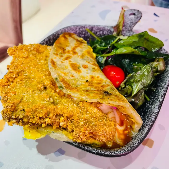 炸排骨拉絲蛋餅