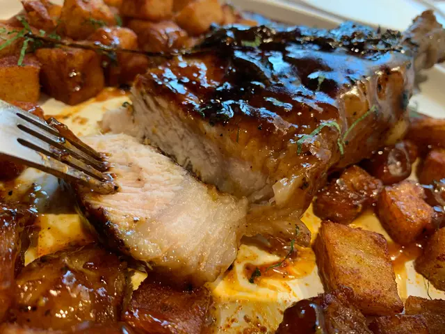 Iberico pork chops in sherry vinegar gravy