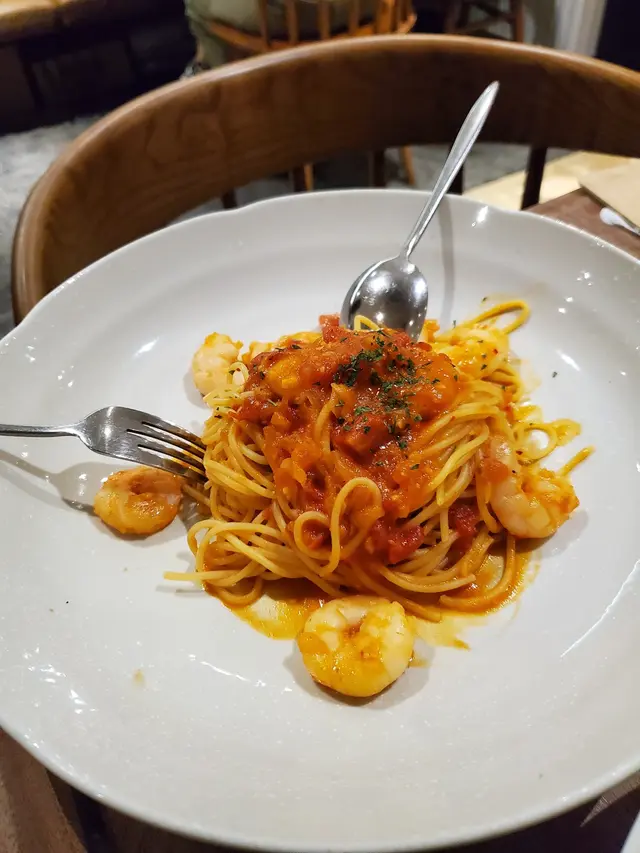 香辣蕃茄大蝦意粉 - 少辣