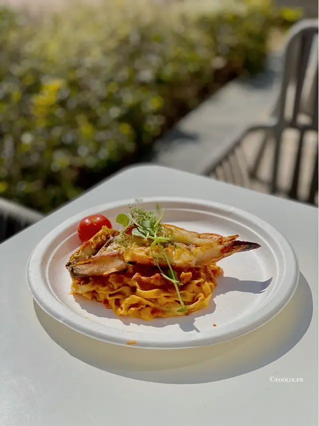 番茄醬大蝦手打意粉