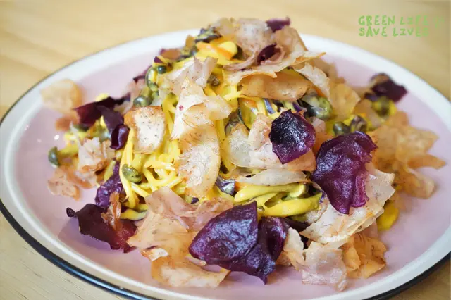 葡式紫薯芋頭片意粉