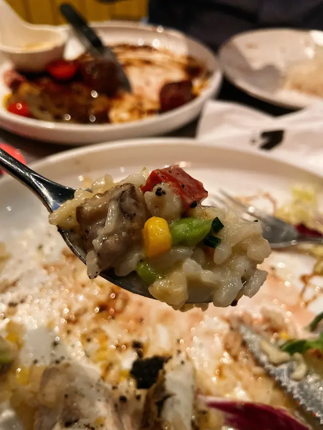 黑松露菌醬烤焗海鱸魚柳·意大利飯