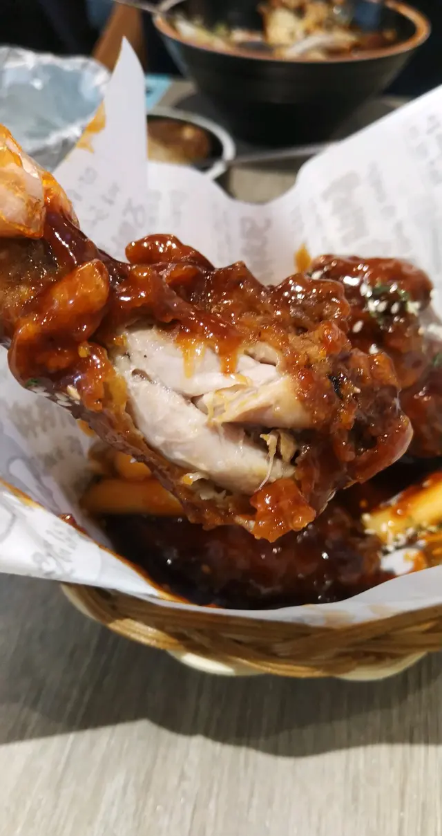 半份甜辣炸雞