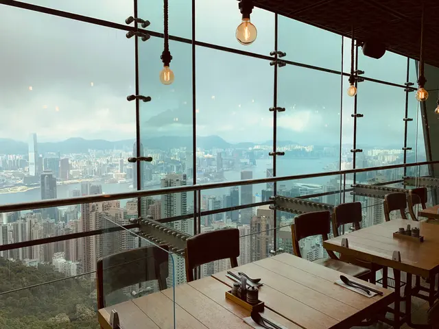 揀得呢到,上山頂,當然唔少得坐窗口位,個窗口山頂景色就算陰天都冇得輸。