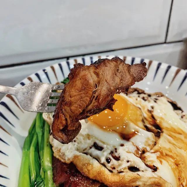 栗飼叉燒煎蛋飯