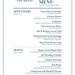 The Envoy Set Dinner Menu (Available from 1 Aug)