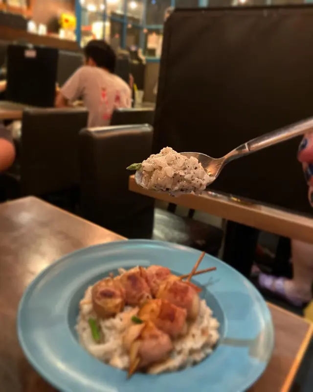 黑松露燴意大利飯配煙肉帶子串