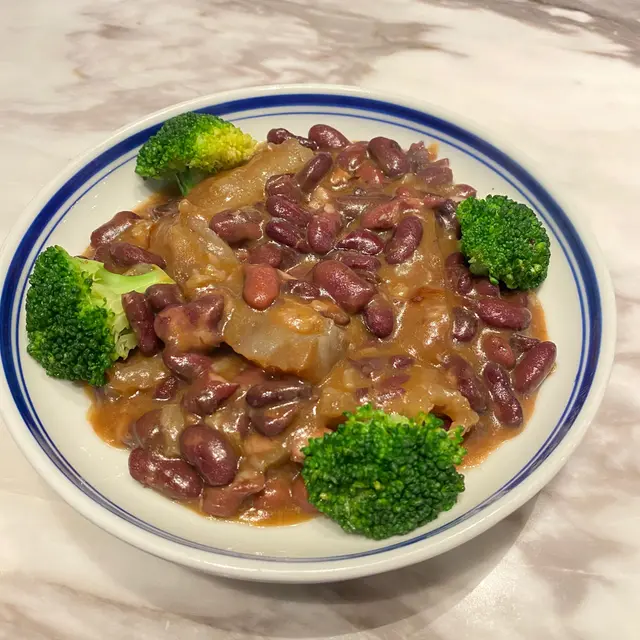 鮑汁紅腰豆炆海參