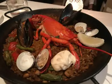 Lobster & seafood paella