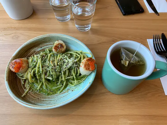 奶油羅勒干貝意粉