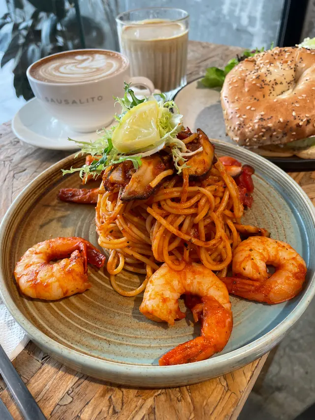 秘製蕃茄醬烤蝦意粉