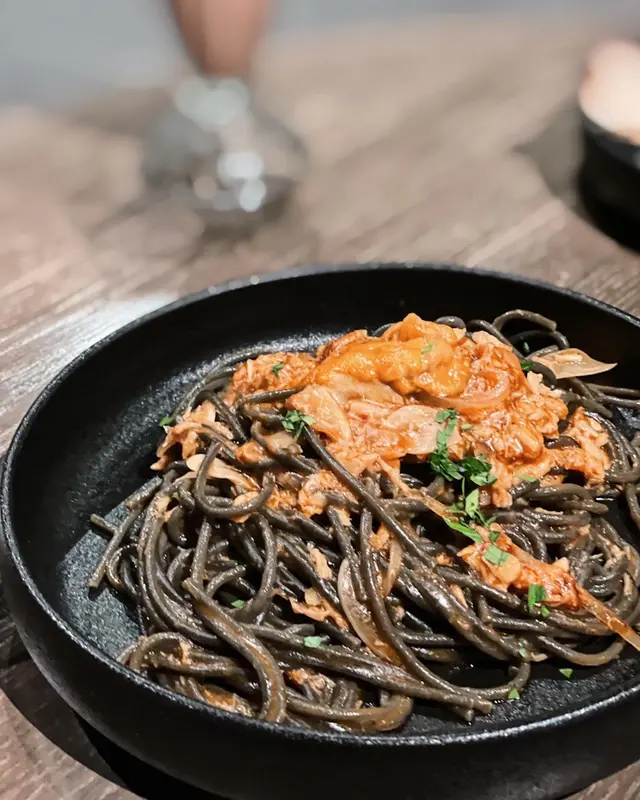 Crab Meat Squid Ink Spaghetti