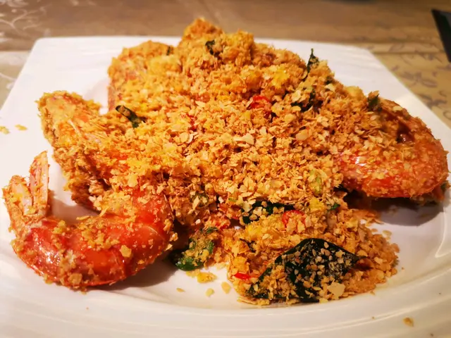 蝦肉半煎炸很香,麥皮炒得香濃