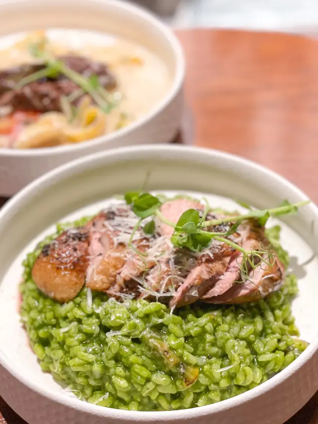 燒鴨胸菠菜義大利飯