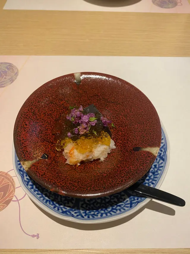 Black sesame tofu crab meat