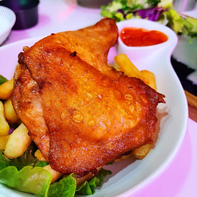 懷舊炸大雞脾 配 炸薯條