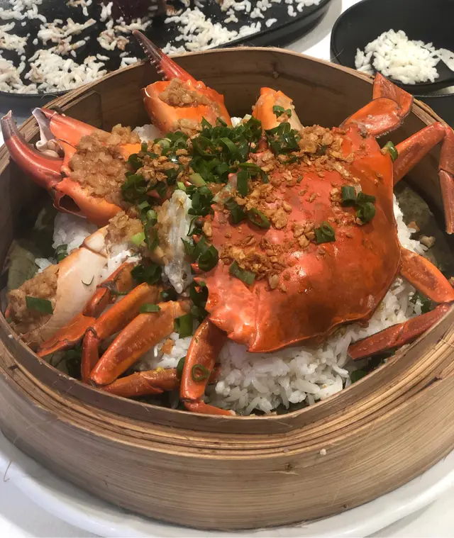 薑米蒜香籠仔蒸蟹飯
