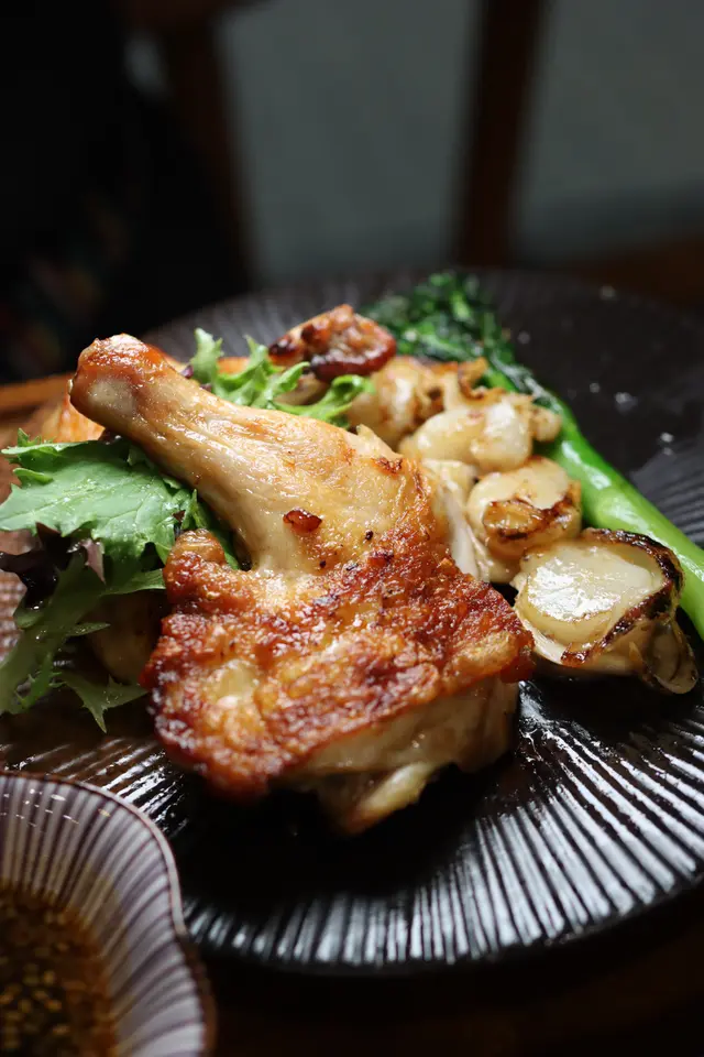 半隻照燒春雞配帆立貝配白飯