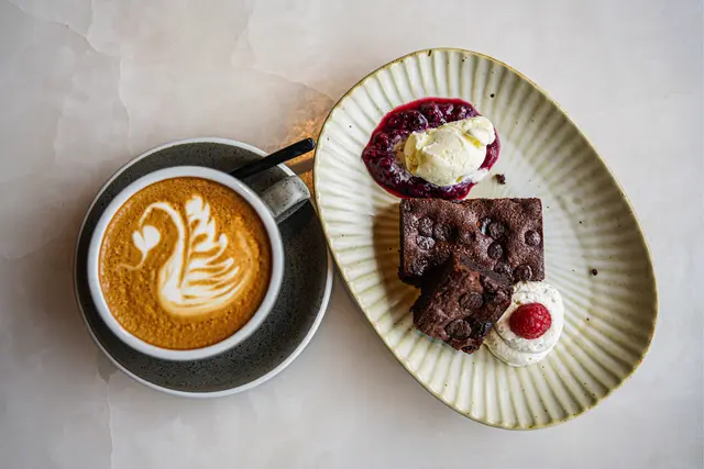 Dark  chocolate  brownie