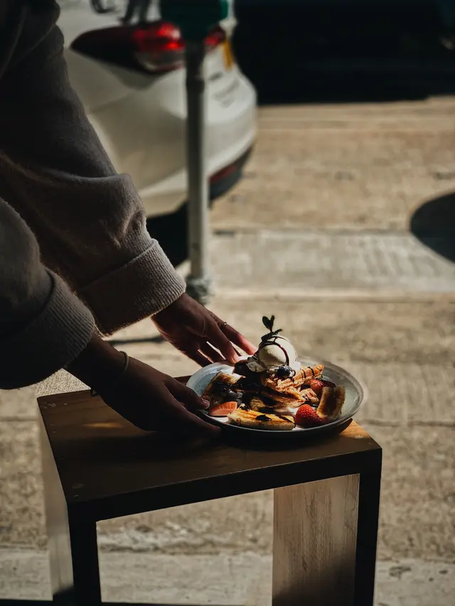 焦糖香蕉朱古力窩夫